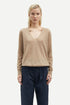Samsøe Samsøe salorea v-neck sweater khaki melange